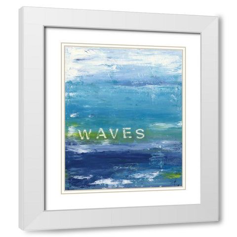 Waves White Modern Wood Framed Art Print with Double Matting by Marrott, Stephanie