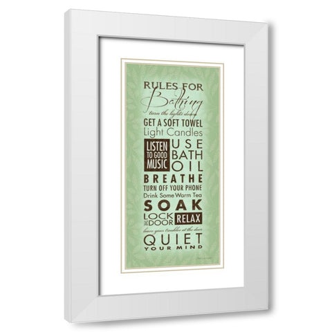 Rules For Bathing II White Modern Wood Framed Art Print with Double Matting by Marrott, Stephanie