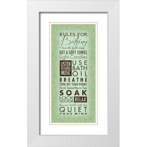Rules For Bathing II White Modern Wood Framed Art Print with Double Matting by Marrott, Stephanie