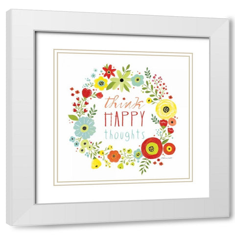Happy Thoughts White Modern Wood Framed Art Print with Double Matting by Marrott, Stephanie