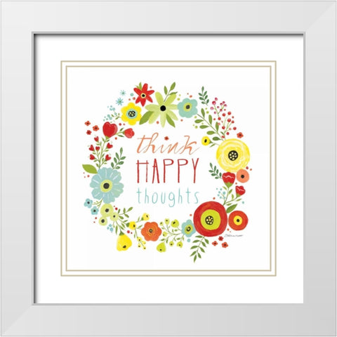 Happy Thoughts White Modern Wood Framed Art Print with Double Matting by Marrott, Stephanie