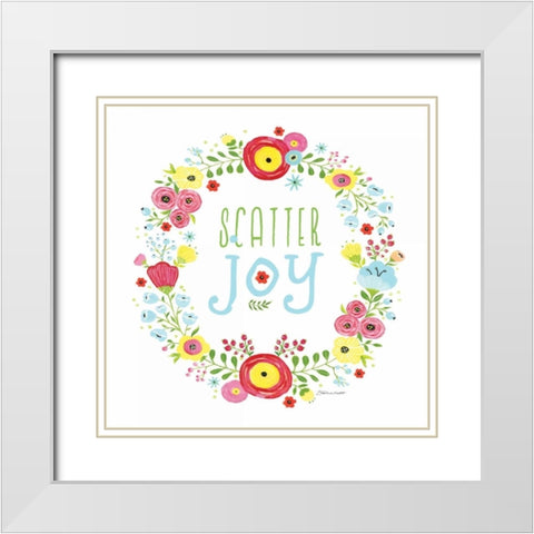 Scatter Joy White Modern Wood Framed Art Print with Double Matting by Marrott, Stephanie