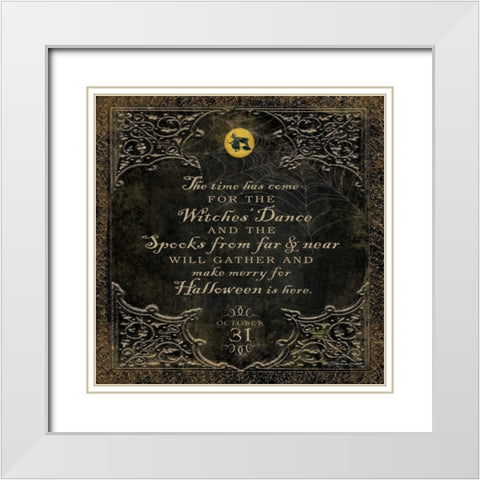Witches Dance White Modern Wood Framed Art Print with Double Matting by Marrott, Stephanie