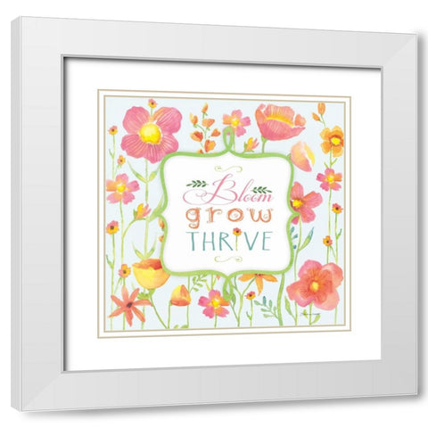 Thrive White Modern Wood Framed Art Print with Double Matting by Marrott, Stephanie