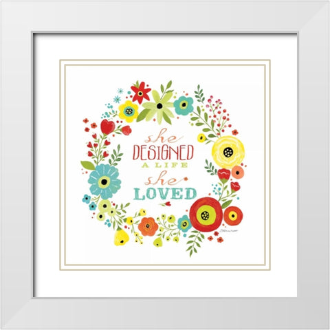 She Loved White Modern Wood Framed Art Print with Double Matting by Marrott, Stephanie