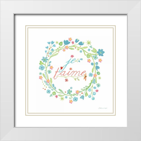 Je Taime White Modern Wood Framed Art Print with Double Matting by Marrott, Stephanie