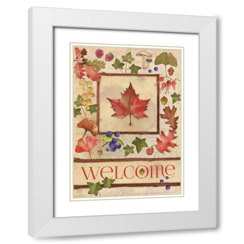 Welcome Fall II White Modern Wood Framed Art Print with Double Matting by Marrott, Stephanie