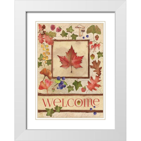 Welcome Fall II White Modern Wood Framed Art Print with Double Matting by Marrott, Stephanie