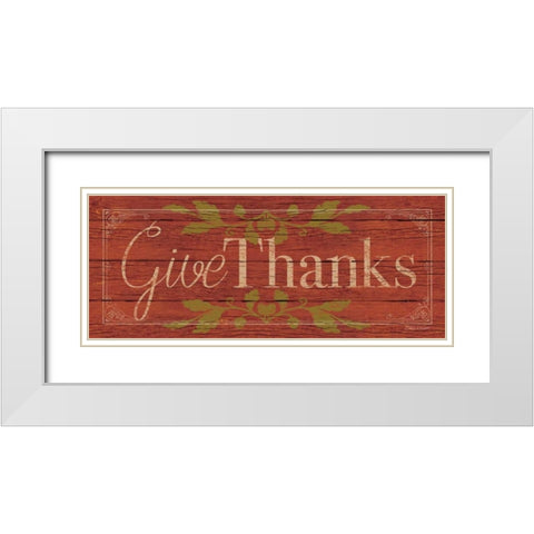 Give Thanks II White Modern Wood Framed Art Print with Double Matting by Marrott, Stephanie