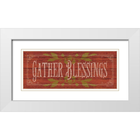 Gather Blessings II White Modern Wood Framed Art Print with Double Matting by Marrott, Stephanie