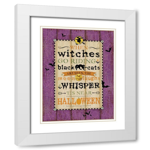 Witches Go Riding White Modern Wood Framed Art Print with Double Matting by Marrott, Stephanie