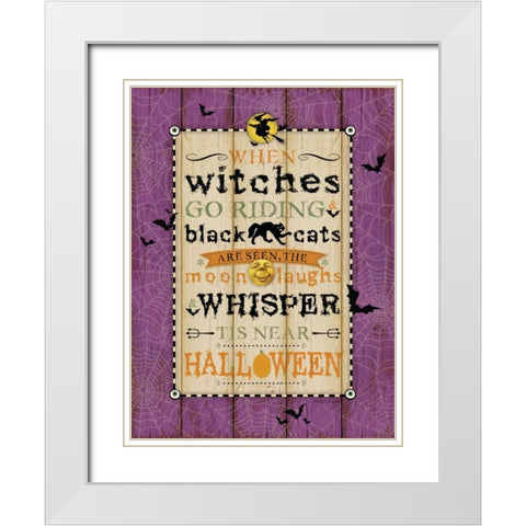 Witches Go Riding White Modern Wood Framed Art Print with Double Matting by Marrott, Stephanie