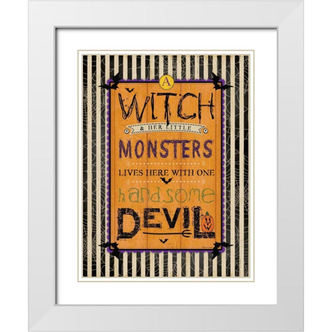 Handsome Devil White Modern Wood Framed Art Print with Double Matting by Marrott, Stephanie