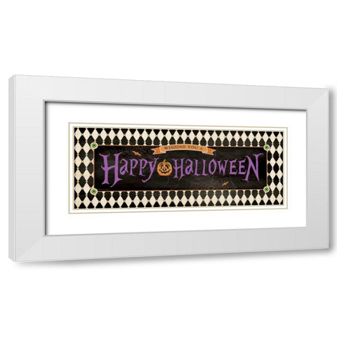 Happy Halloween II White Modern Wood Framed Art Print with Double Matting by Marrott, Stephanie