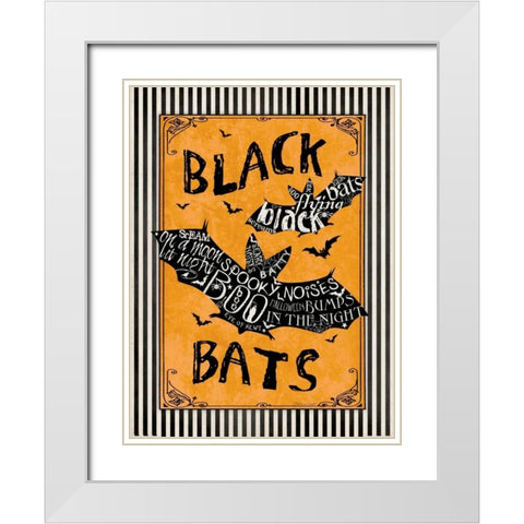 Black Bats II White Modern Wood Framed Art Print with Double Matting by Marrott, Stephanie