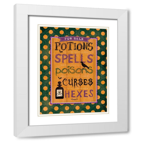 Halloween White Modern Wood Framed Art Print with Double Matting by Marrott, Stephanie