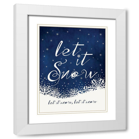Let it Snow White Modern Wood Framed Art Print with Double Matting by Marrott, Stephanie