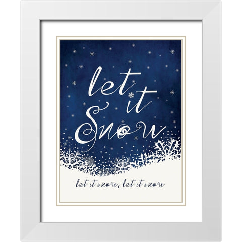Let it Snow White Modern Wood Framed Art Print with Double Matting by Marrott, Stephanie