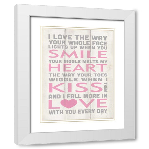 Love You More White Modern Wood Framed Art Print with Double Matting by Marrott, Stephanie