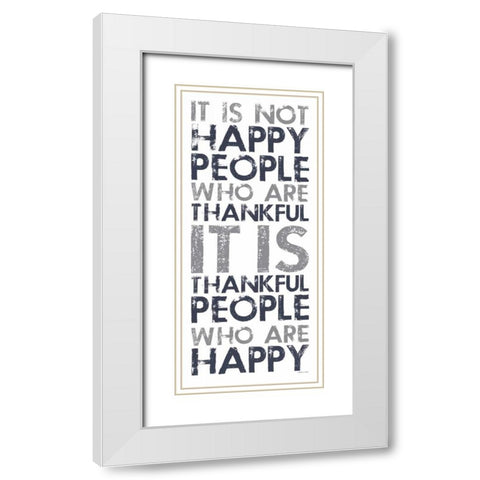Happy People White Modern Wood Framed Art Print with Double Matting by Marrott, Stephanie