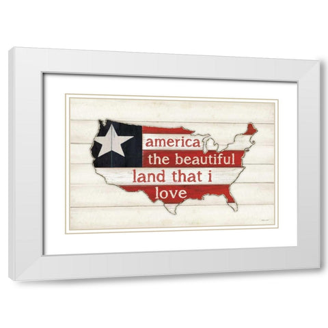 Land The I Love White Modern Wood Framed Art Print with Double Matting by Marrott, Stephanie