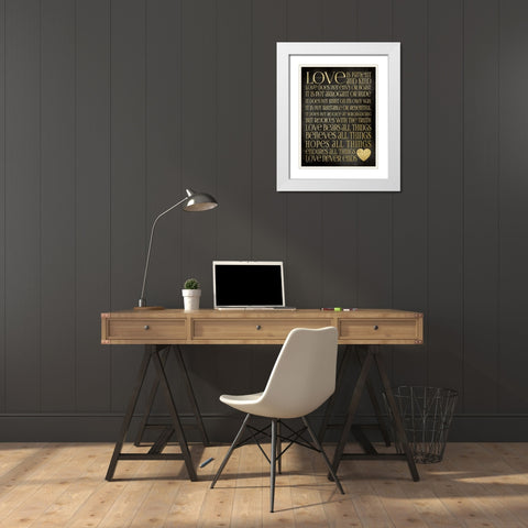 Love Is Patient White Modern Wood Framed Art Print with Double Matting by Marrott, Stephanie
