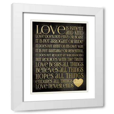 Love Is Patient White Modern Wood Framed Art Print with Double Matting by Marrott, Stephanie