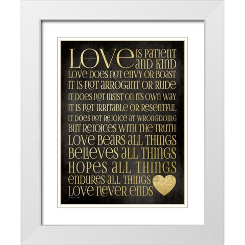 Love Is Patient White Modern Wood Framed Art Print with Double Matting by Marrott, Stephanie