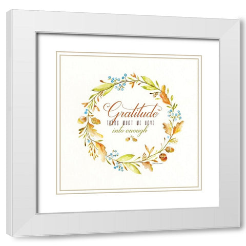 Gratitude White Modern Wood Framed Art Print with Double Matting by Marrott, Stephanie