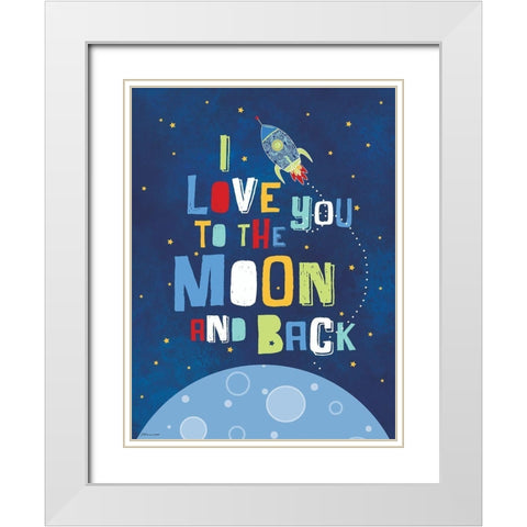 To The Moon White Modern Wood Framed Art Print with Double Matting by Marrott, Stephanie