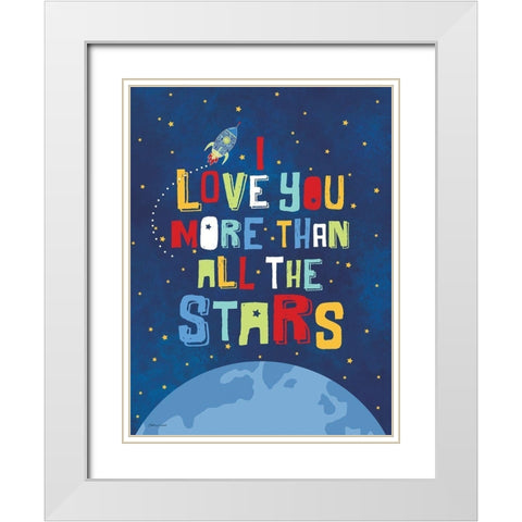 All The Stars White Modern Wood Framed Art Print with Double Matting by Marrott, Stephanie