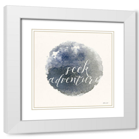 Seek Adventure White Modern Wood Framed Art Print with Double Matting by Marrott, Stephanie