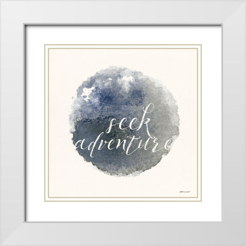 Seek Adventure White Modern Wood Framed Art Print with Double Matting by Marrott, Stephanie