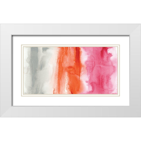 Tri-Color Washes White Modern Wood Framed Art Print with Double Matting by Marrott, Stephanie