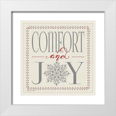 Comfort and Joy White Modern Wood Framed Art Print with Double Matting by Marrott, Stephanie