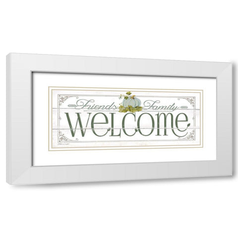 Autumn Welcome White Modern Wood Framed Art Print with Double Matting by Marrott, Stephanie