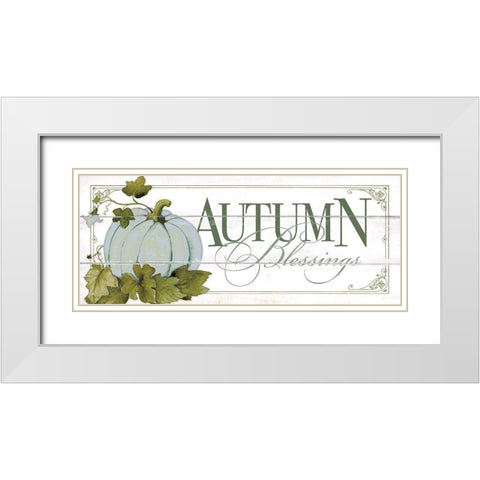 Autumn Welcome White Modern Wood Framed Art Print with Double Matting by Marrott, Stephanie