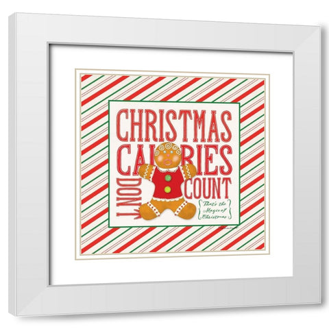 Christmas Calories White Modern Wood Framed Art Print with Double Matting by Marrott, Stephanie