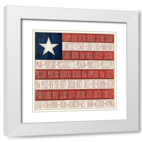 USA White Modern Wood Framed Art Print with Double Matting by Marrott, Stephanie