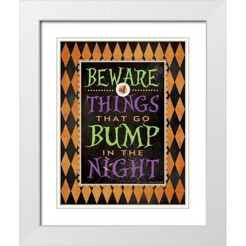 Beware White Modern Wood Framed Art Print with Double Matting by Marrott, Stephanie