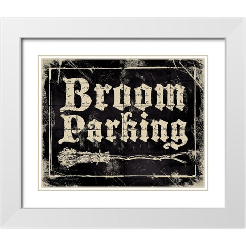Broom Parking White Modern Wood Framed Art Print with Double Matting by Marrott, Stephanie