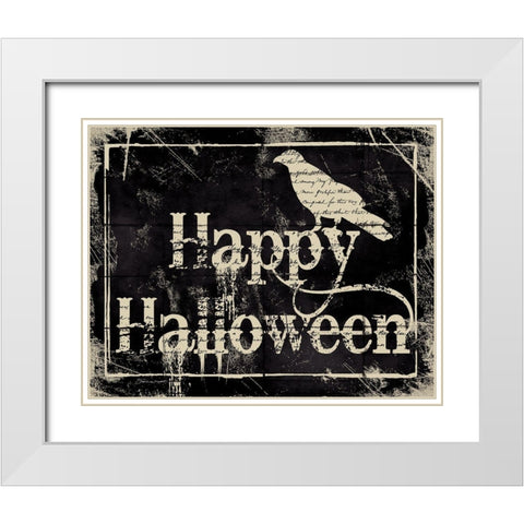 Halloween White Modern Wood Framed Art Print with Double Matting by Marrott, Stephanie