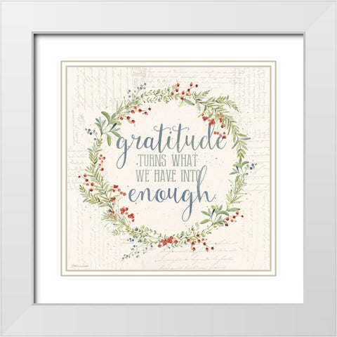 Gratitude White Modern Wood Framed Art Print with Double Matting by Marrott, Stephanie