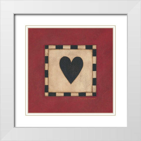 Heart White Modern Wood Framed Art Print with Double Matting by Marrott, Stephanie
