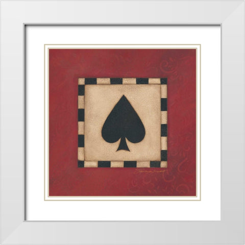Spade White Modern Wood Framed Art Print with Double Matting by Marrott, Stephanie