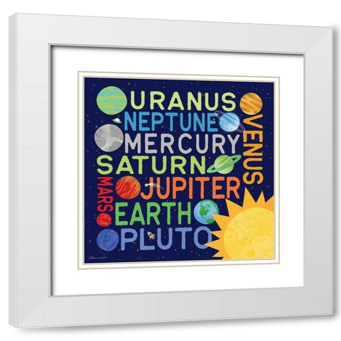 Our Planets White Modern Wood Framed Art Print with Double Matting by Marrott, Stephanie
