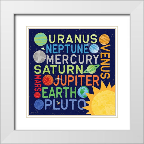 Our Planets White Modern Wood Framed Art Print with Double Matting by Marrott, Stephanie