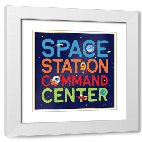 Space Command White Modern Wood Framed Art Print with Double Matting by Marrott, Stephanie