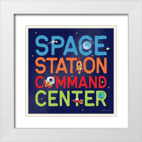 Space Command White Modern Wood Framed Art Print with Double Matting by Marrott, Stephanie