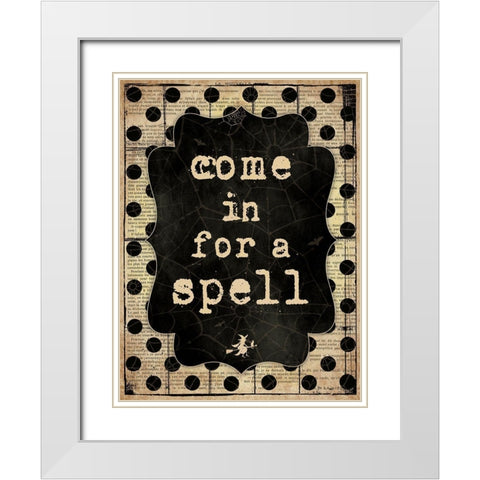 Spell White Modern Wood Framed Art Print with Double Matting by Marrott, Stephanie